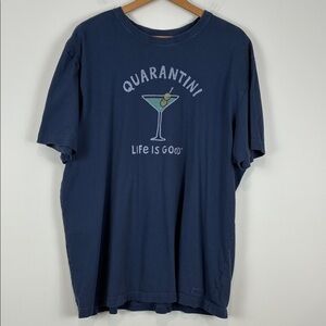 Life Is Good Men’s XL Navy Quarantini Graphic Short Sleeve Crusher Tee Martini
